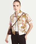Rareism Women's Klapan Multi Viscose Blend Drop Collar Floral Print Crop Regular Fit Top