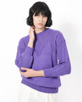 Rareism Women's Klein Purple Acrylic Crew Neck Plain Regular Fit Sweater