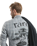 Rare Rabbit Men's Koten Grey Cotton Checked Print Regular Fit Full Sleeve Collared Shirt