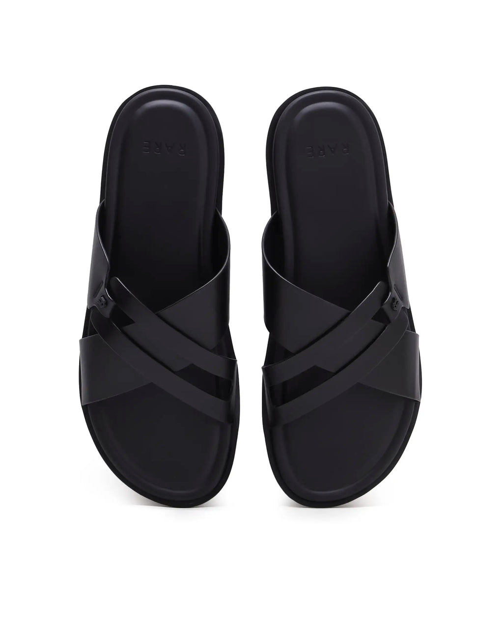 Rarez Men's Kross Black Leather Regular Sandal