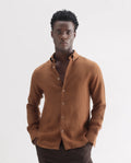 Rare Rabbit Men's Lucis Rust 100% Linen Plain Regular Fit Full Sleeve Collared Shirt