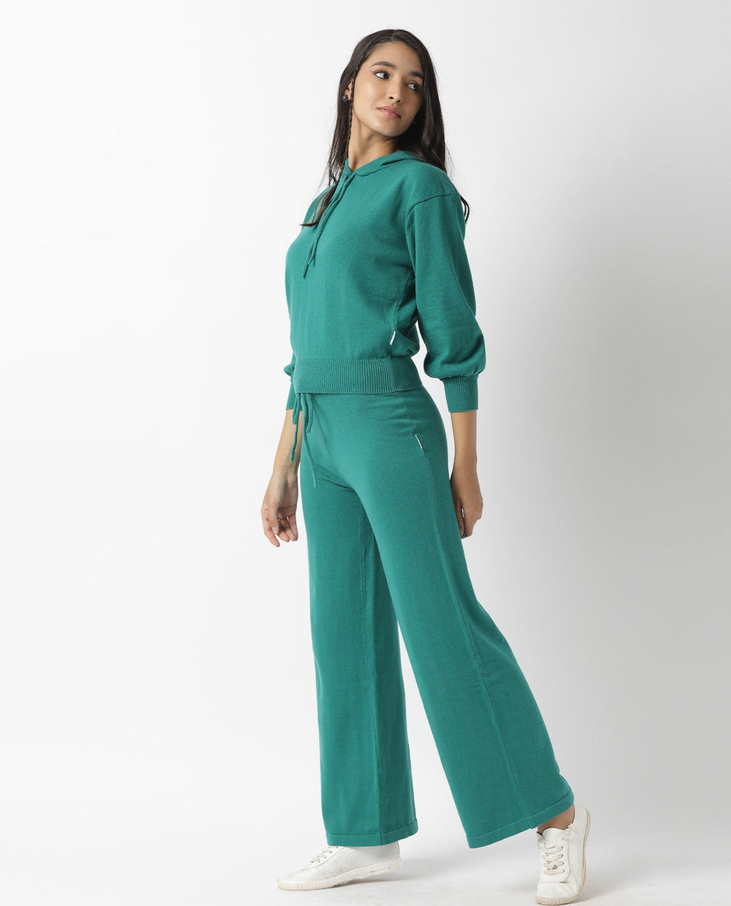 Rareism Women's Tracksuit Cotton Hooded Plain Knee Length Relaxed Fit Track Suit