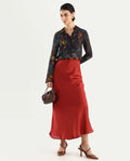 Rareism Women's Mausi Multi Rayon Drop Collar Paisley Print Cuffed Sleeve Regular Fit Shirt
