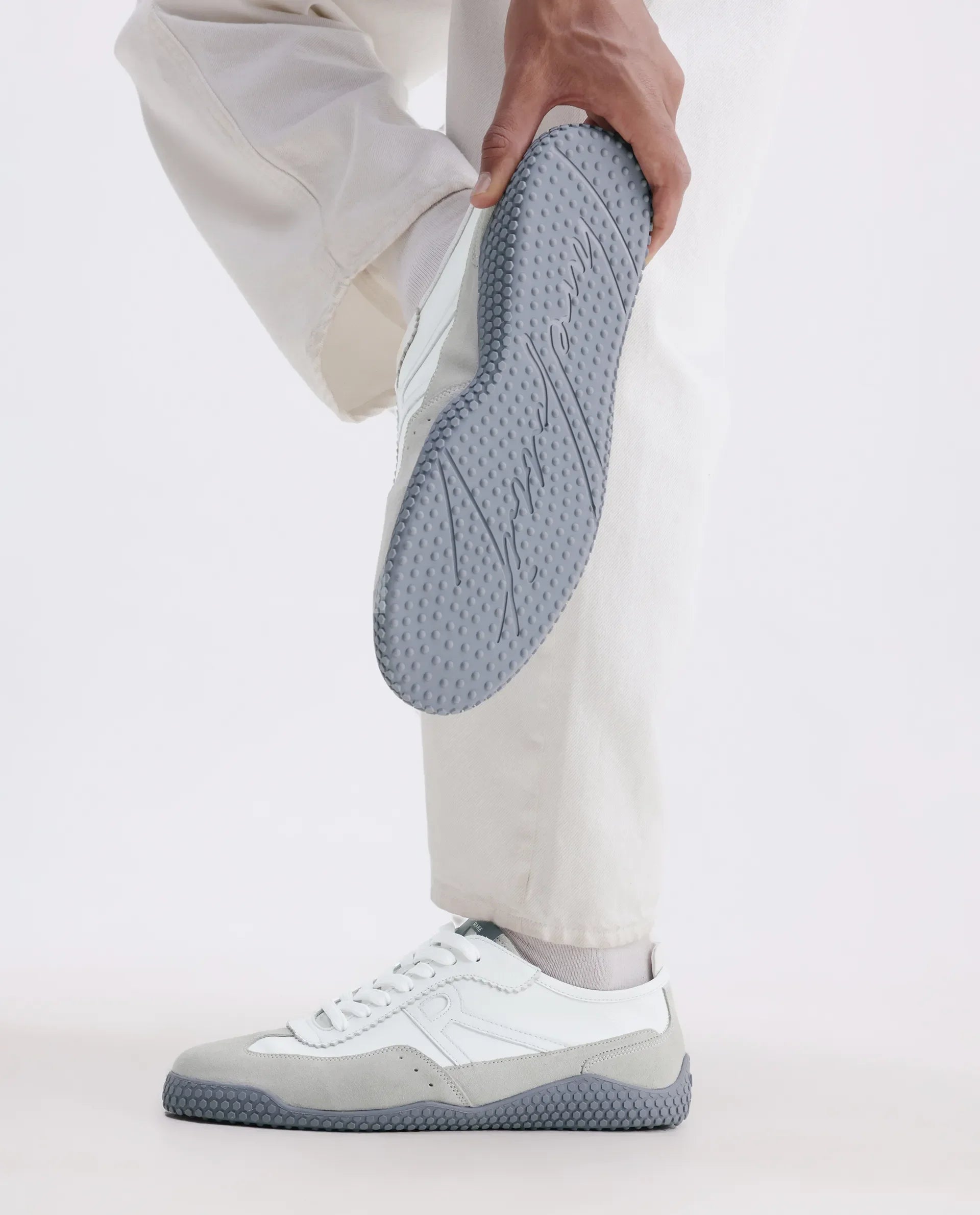 Rare Rabbit Men's Membo Cement Leather Fabric Sneaker