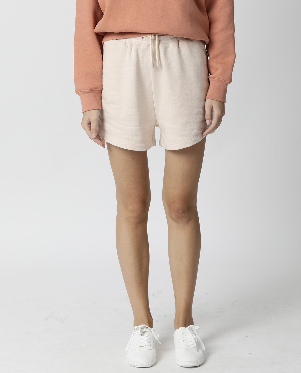 Rareism Women's Spence Beige Polyester Blend Plain Mini Regular Fit Shorts