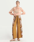 Rareism Women's Mouza Multi Viscose Blend Floral Print Ankle Length Wide Trouser