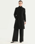 Rareism Women's Monchy Black Polyester Blend High Neck Regular Fit Coat