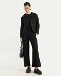 Rareism Women's Nabuc Black Polyester Jacket Plain Jacket