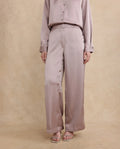 Rareism Women's Nevter B Dusky Beige Polyester Plain Ankle Length Straight Fit Trouser