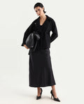 Rareism Women's Niyano Black Polyester A-Line Skirt