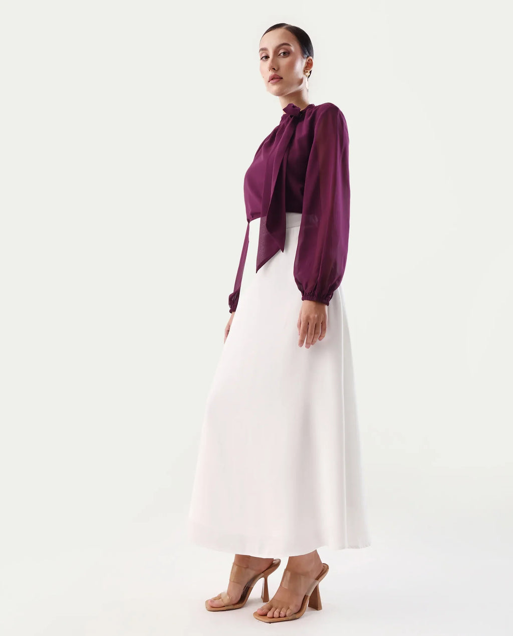 Rareism Women's Nuva B Off White Polyester A-Line Skirt