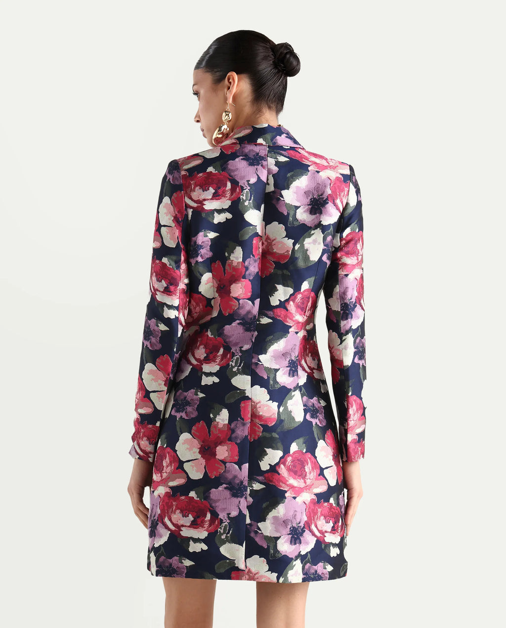 Rareism Women's Oluklu Mullti Polyester Blend Drop Collar Jacquard Knee Length Regular Fit Dress