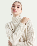 Rareism Women's Polyester High Neck Plain Relaxed Fit Sweater