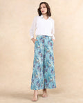 Rareism Women's Pescara Multi Cotton Abstract Print Ankle Length Wide Trouser