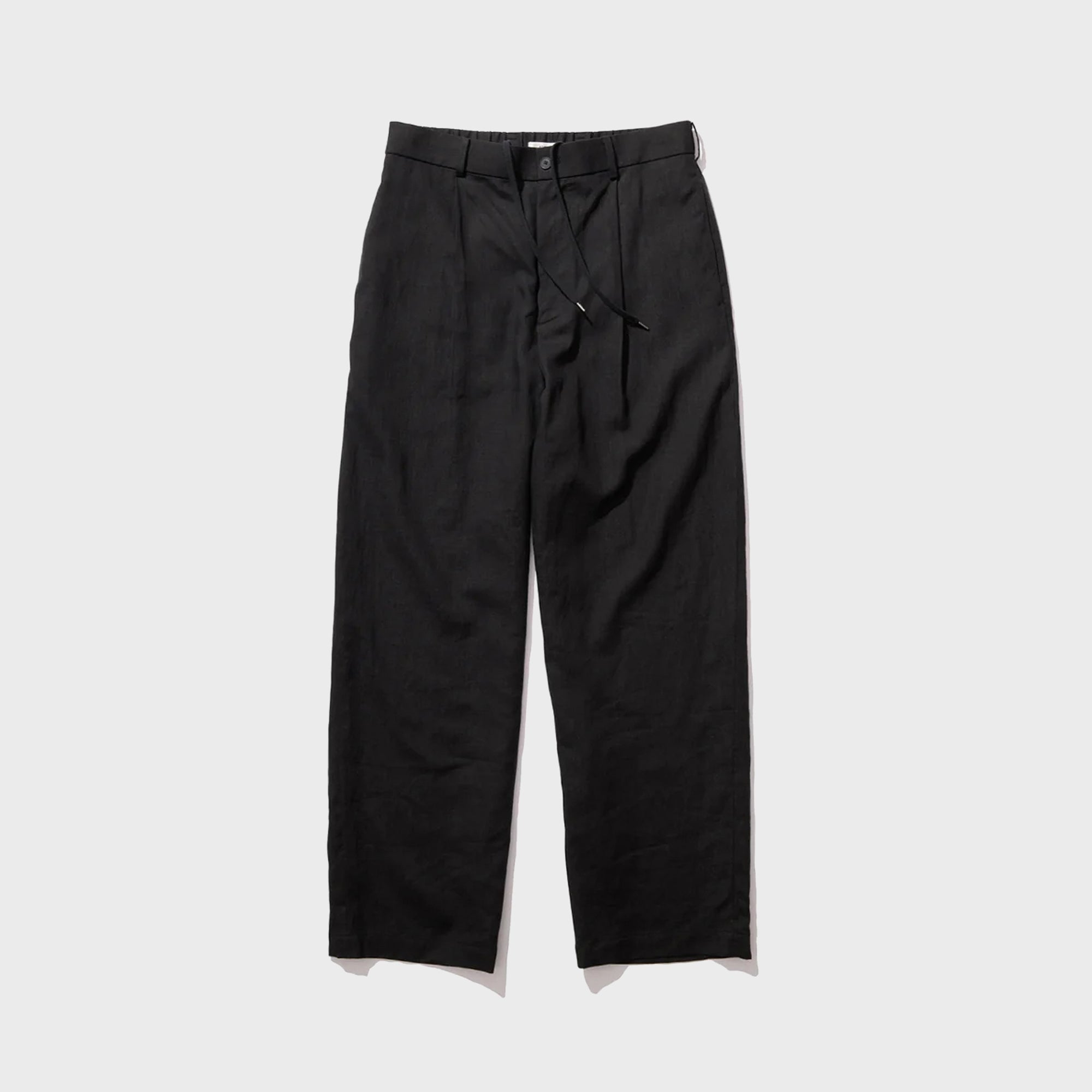 ATON Sillk Linen Mixing Loose Fit Pant - Black