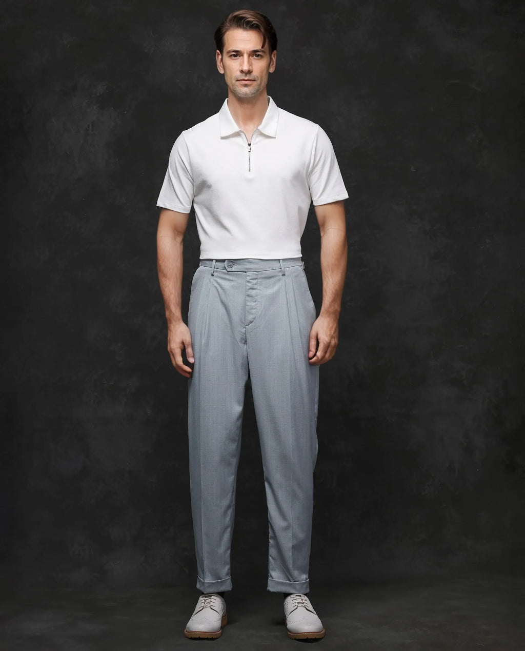 Rare Rabbit Men's Prin-2 White Cotton Plain Regular Fit Half Sleeve Polo