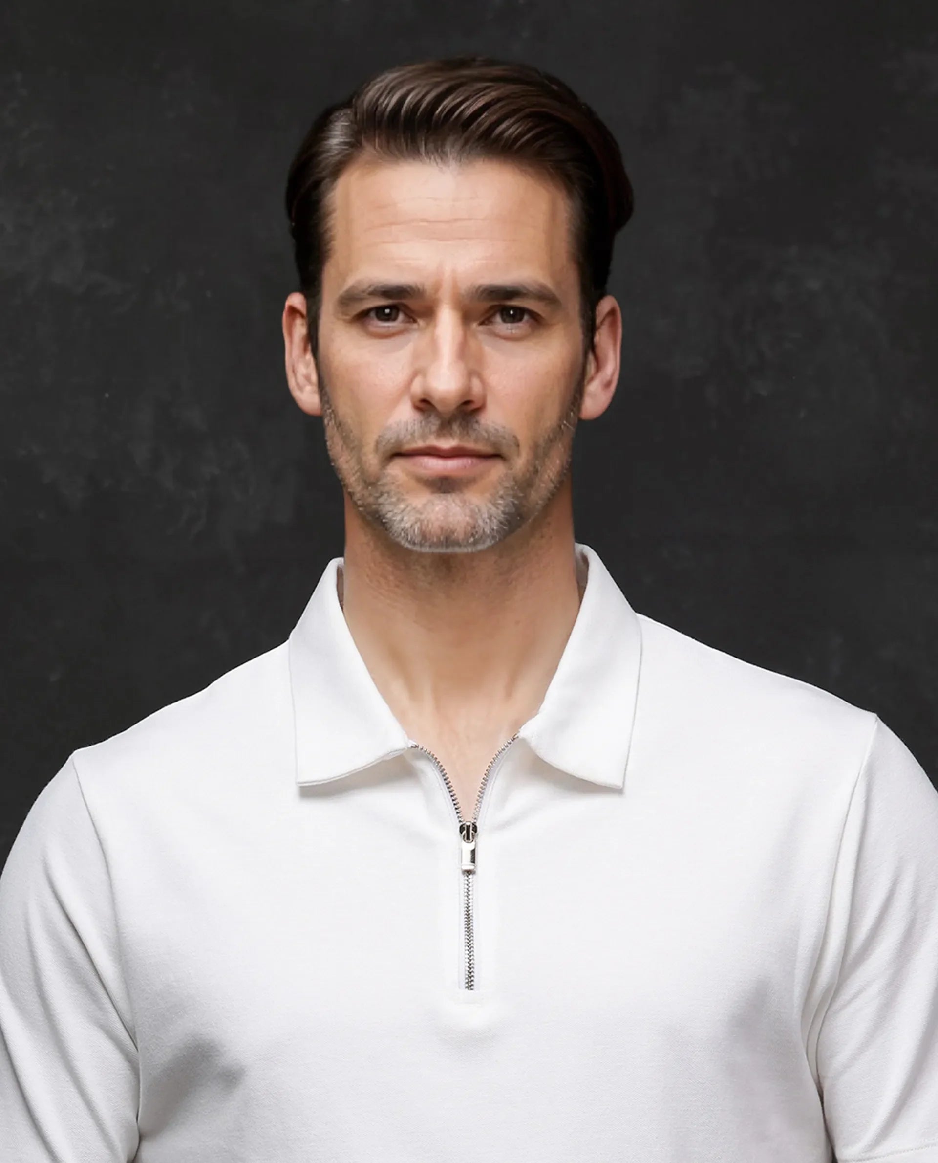 Rare Rabbit Men's Prin-2 White Cotton Plain Regular Fit Half Sleeve Polo