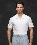 Rare Rabbit Men's Prin-2 White Cotton Plain Regular Fit Half Sleeve Polo