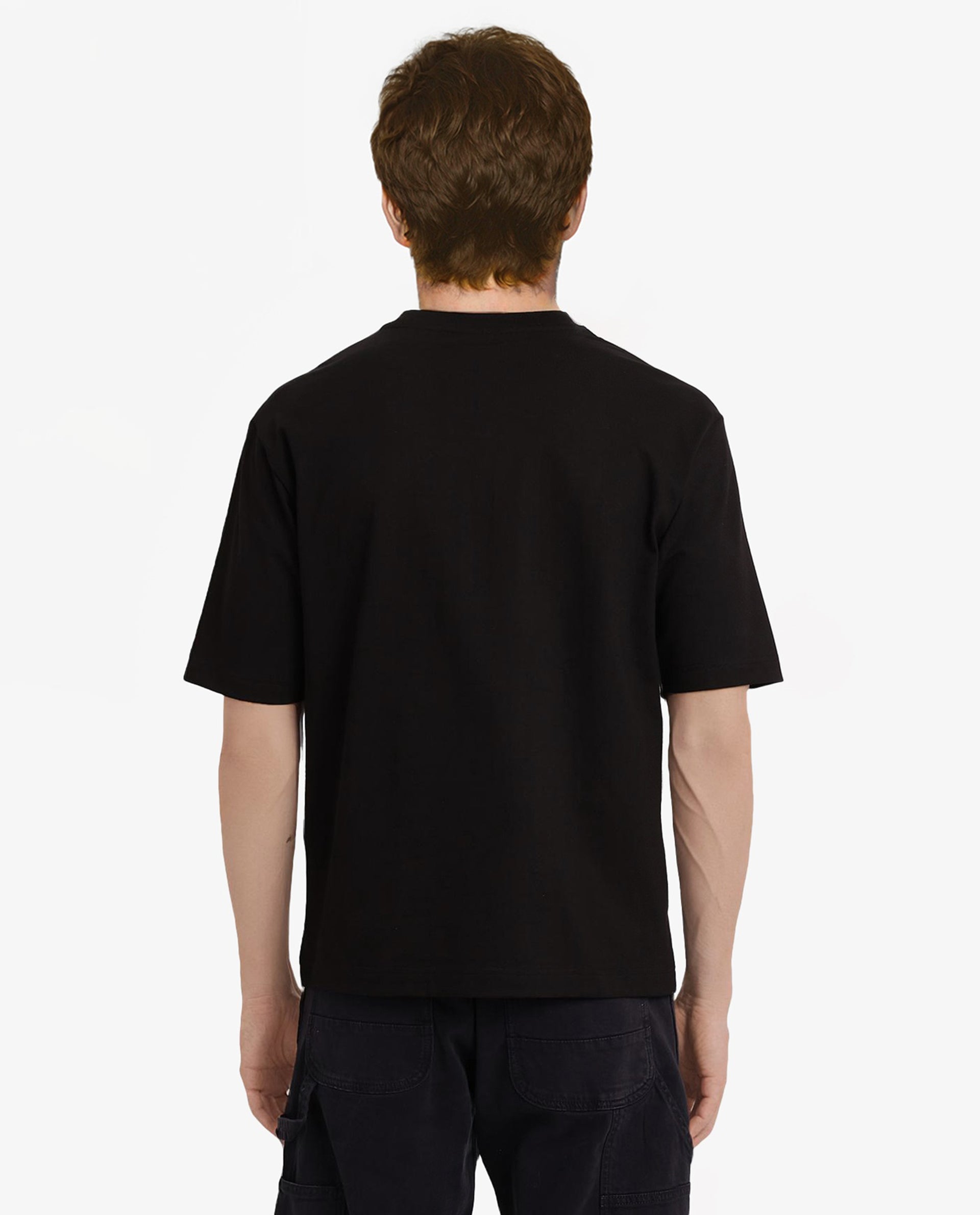 Rare Rabbit Men's Que Black Cotton Graphic Print Regular Fit Half Sleeve Crew Neck T-Shirt