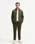 Rare Rabbit Men's Rr-Corp-Harry-T Olive Cotton Blend  Regular Plain Track Pant