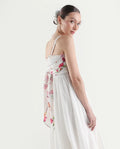 Rareism Women's Ceana Off White Cotton Sleeveless Fit And Flare Floral Print Dress