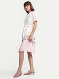Rareism Women's Cilian White Cotton Blend Half Sleeve A-Line Floral Print Dress