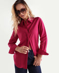 Rareism Women's Mibo Pink Plain Viscose Regular Full Sleeve Shirt