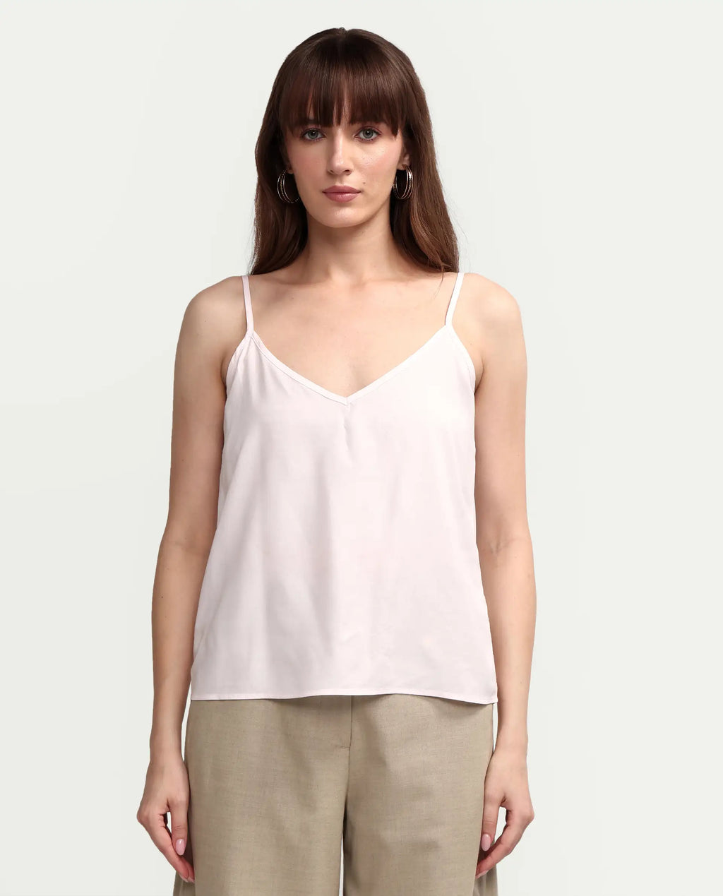 Rareism Women's Mirino Light Pink Viscose Full Sleeve Boat Neck Regular Top