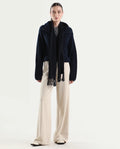 Rareism Women's Widy Beige Viscose Fabric Wide Plain Trouser