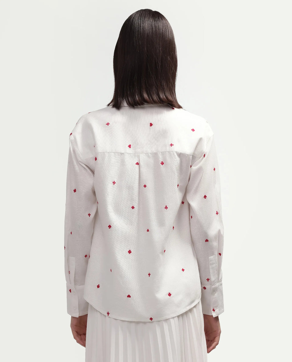 Rareism Women's Melox Off White Cotton Full Sleeve Spread Collar Relaxed Plain Shirt