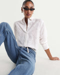 Rareism Women's Ruco Primary White Cotton Full Sleeve Spread Collar Relaxed Fit Shirt