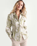Rareism Women's Satino Light Green Abstract Polyester Regular Long Sleeves Shirt