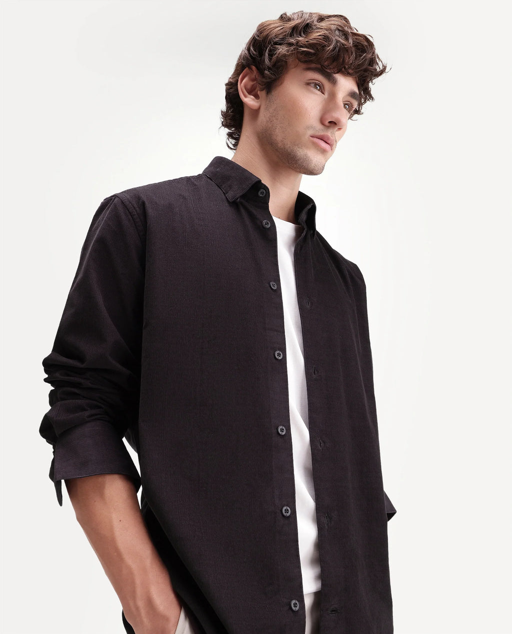 Rare Rabbit Men's Buita-Aw26 Dark Purple Cotton Spread Collar Regular Fit Plain Shirt