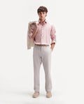 Rare Rabbit Men's Driver-Aw26 Pastel Blue Polyester Blend Fabric Regular Fit Plain Trouser