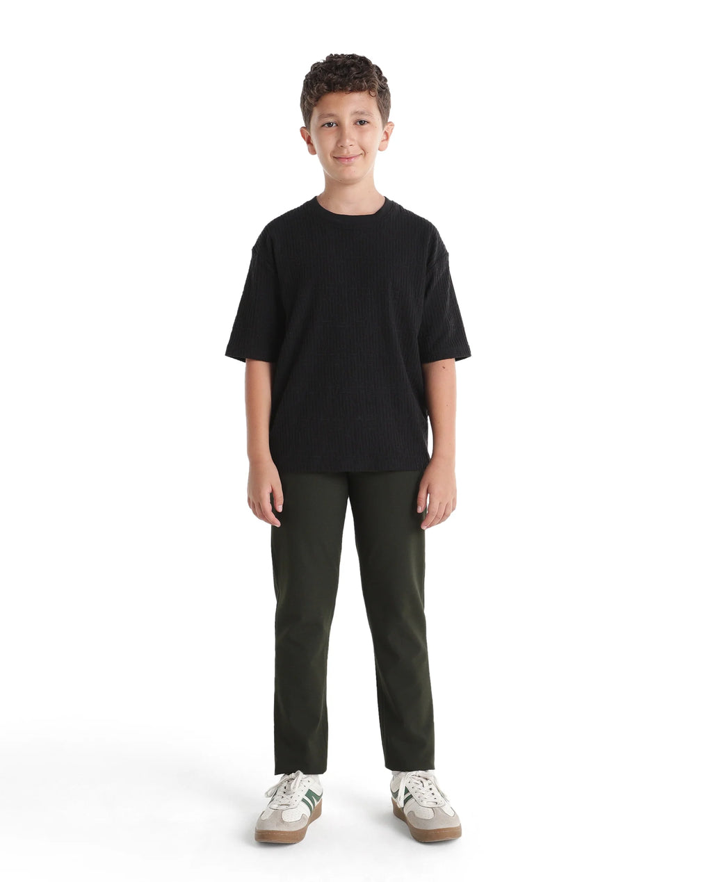 Rare Ones Kids Trove-Aw26 Olive Polyester Blend Fabric Button And Zipper Closure Slim Fit Trouser