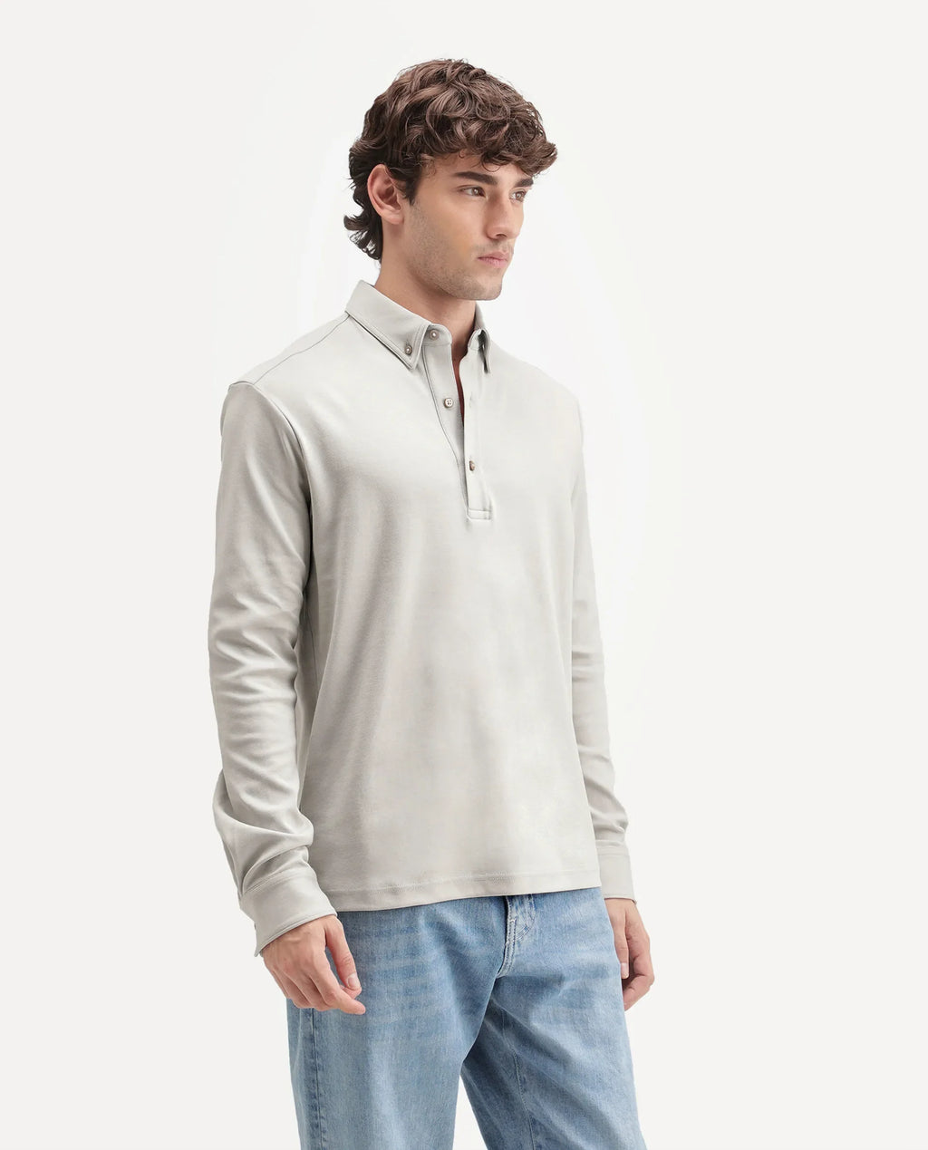 Rare Rabbit Men's Rint-A26 Dusky Beige Cotton Blend Button down Collar Regular Plain Polo