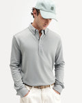 Rare Rabbit Men's Rint-A26 Dusky Green Cotton Blend Button down Collar Regular Plain Polo