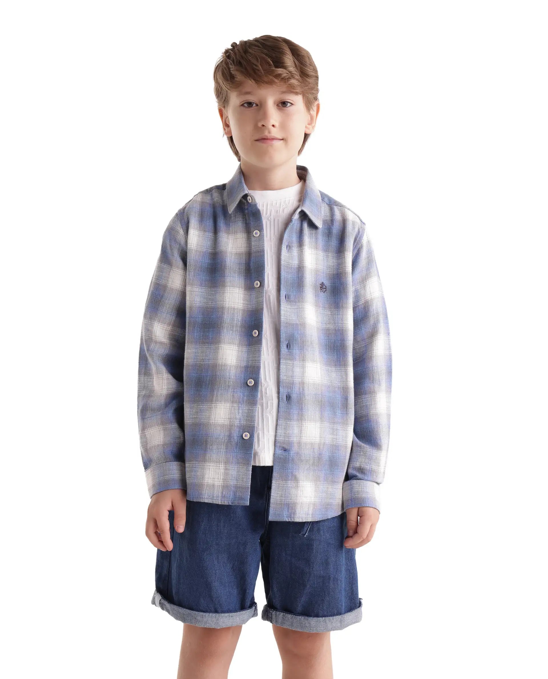 Rare Ones Kids Flan Purple Cotton Blend Fabric Pull-On Closure Regular Fit Digital Print Shirt