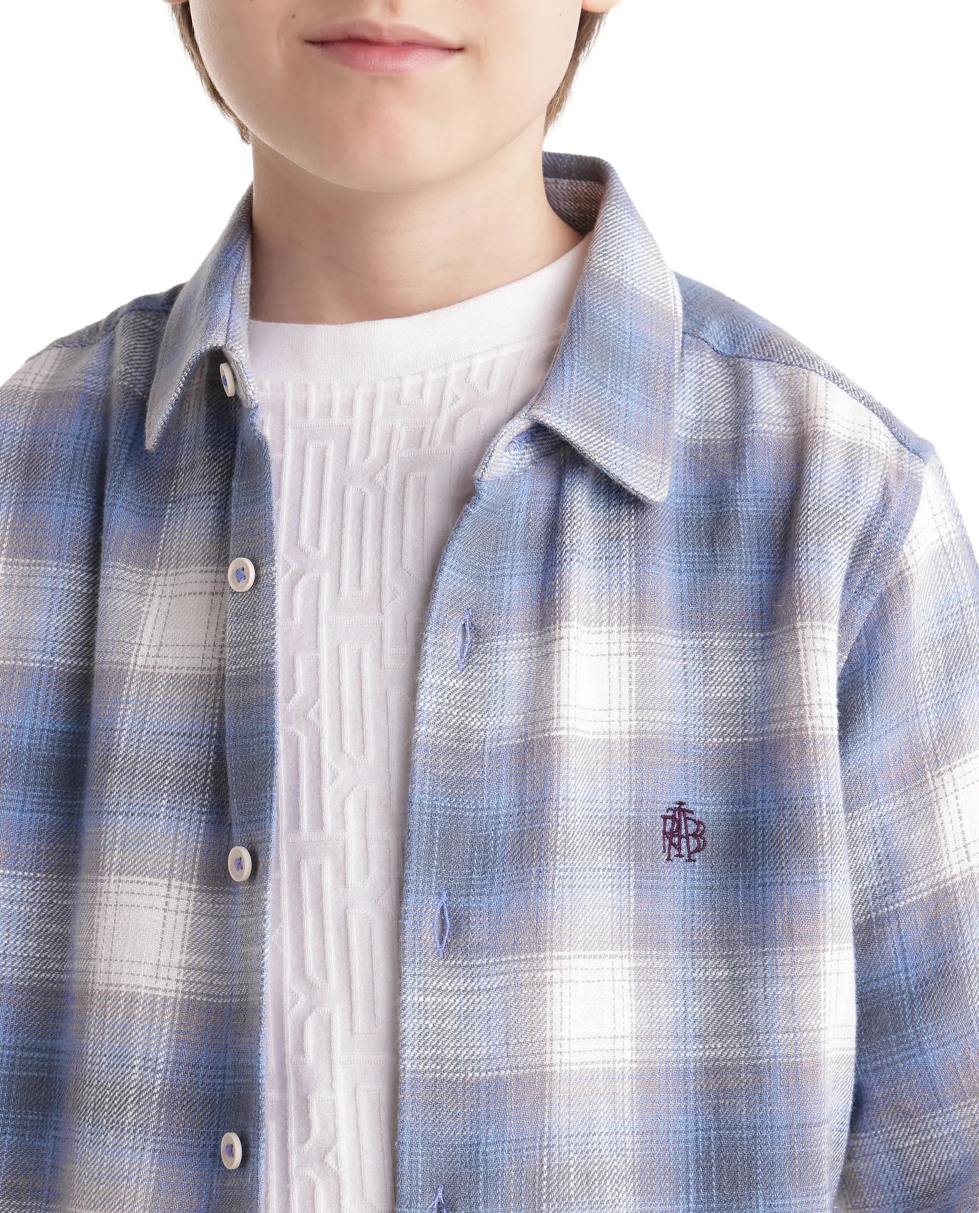 Rare Ones Kids Flan Purple Cotton Blend Fabric Pull-On Closure Regular Fit Digital Print Shirt
