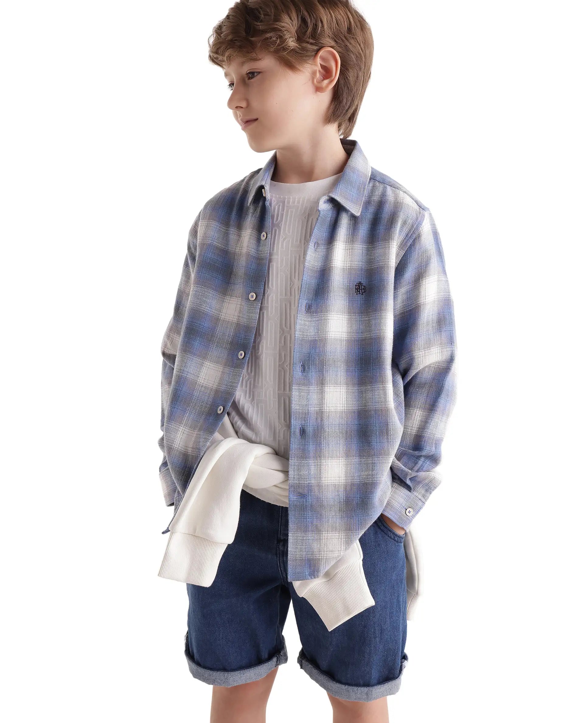 Rare Ones Kids Flan Purple Cotton Blend Fabric Pull-On Closure Regular Fit Digital Print Shirt