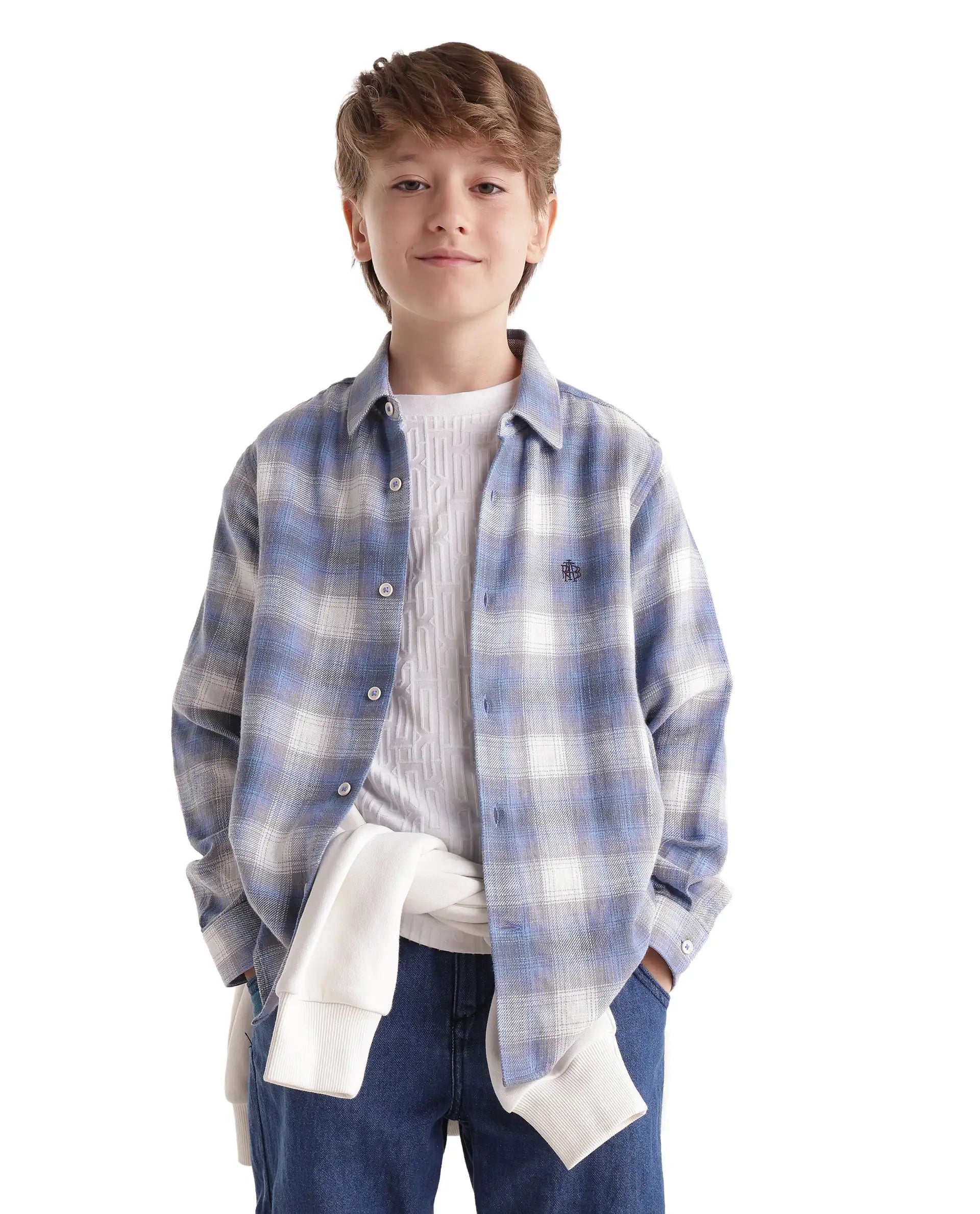Rare Ones Kids Flan Purple Cotton Blend Fabric Pull-On Closure Regular Fit Digital Print Shirt