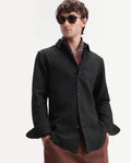 Rare Rabbit Men's Cira Primary Navy Cotton Blend Spread Collar Regular Plain Shirt