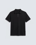 Rare Rabbit Men's Basic Rr-Corp-Cove Black Cotton Blend Spread Collar Regular Plain Polo