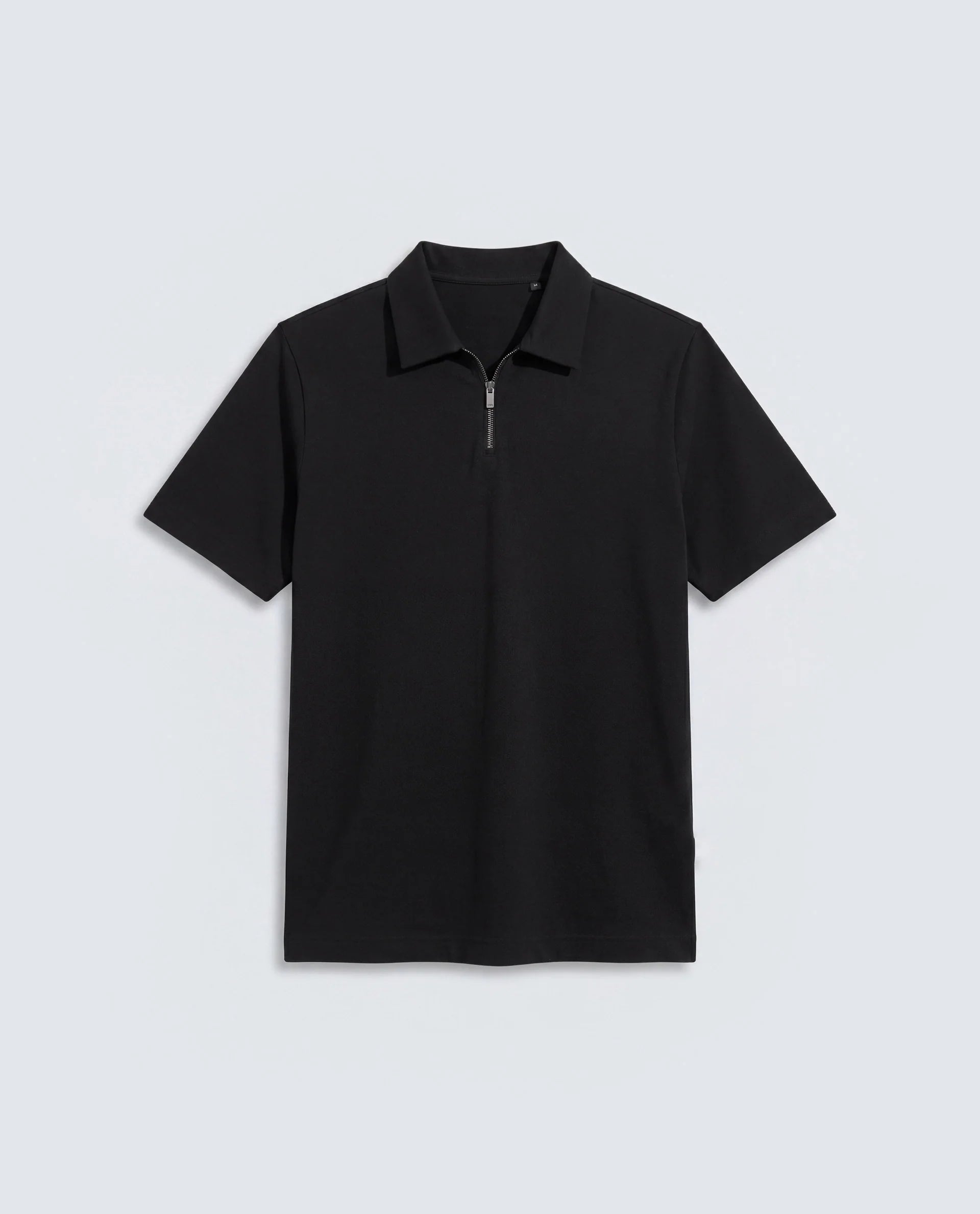 Rare Rabbit Men's Basic Rr-Corp-Cove Black Cotton Blend Spread Collar Regular Plain Polo
