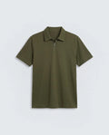 Rare Rabbit Men's Basic Rr-Corp-Cove Dark Olive Cotton Blend Spread Collar Regular Plain Polo