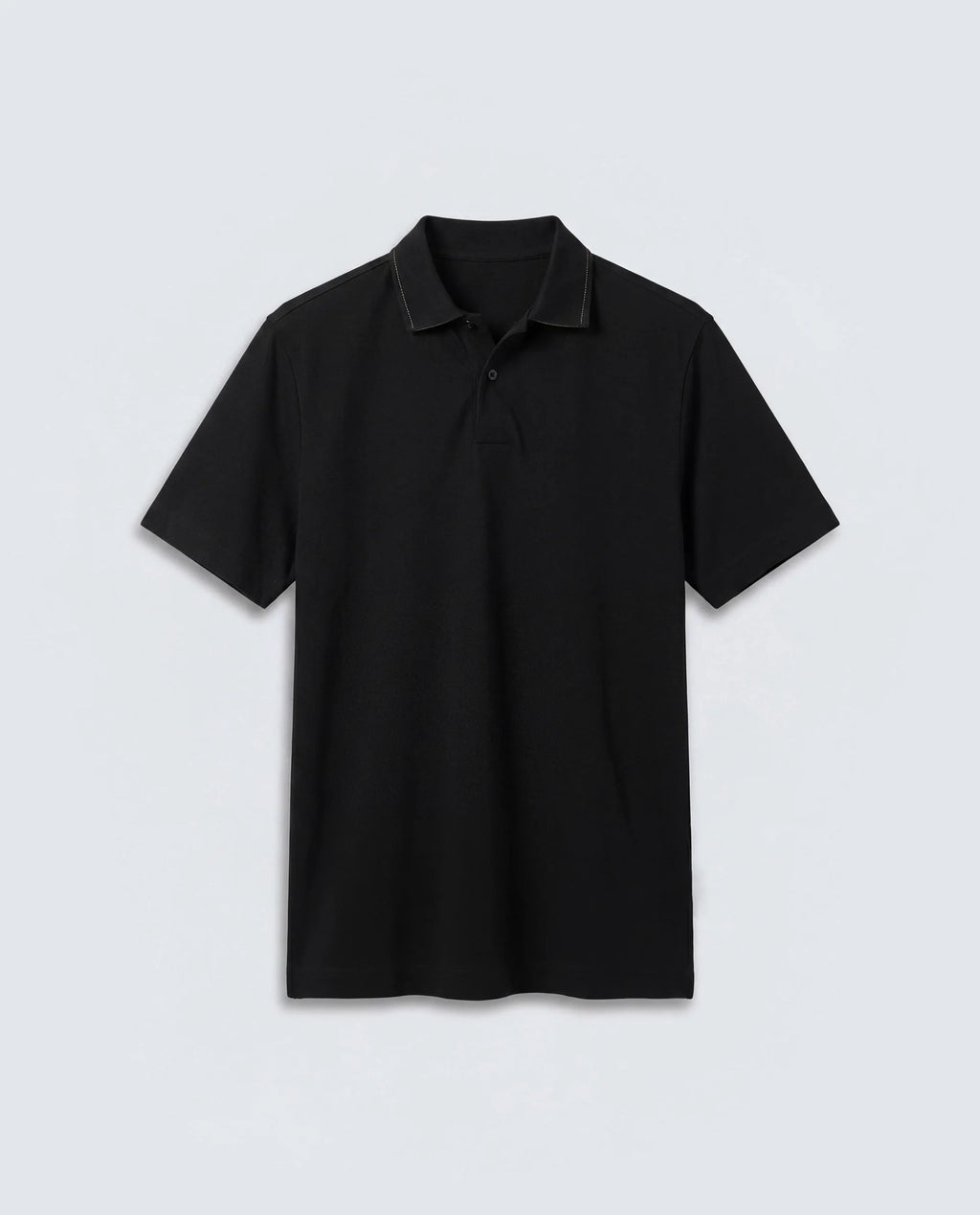 Rare Rabbit Men's Basic Rr-Corp-Tanq Black Cotton Blend Spread Collar Regular Plain Polo