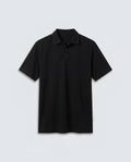 Rare Rabbit Men's Basic Rr-Corp-Tanq Black Cotton Blend Spread Collar Regular Plain Polo