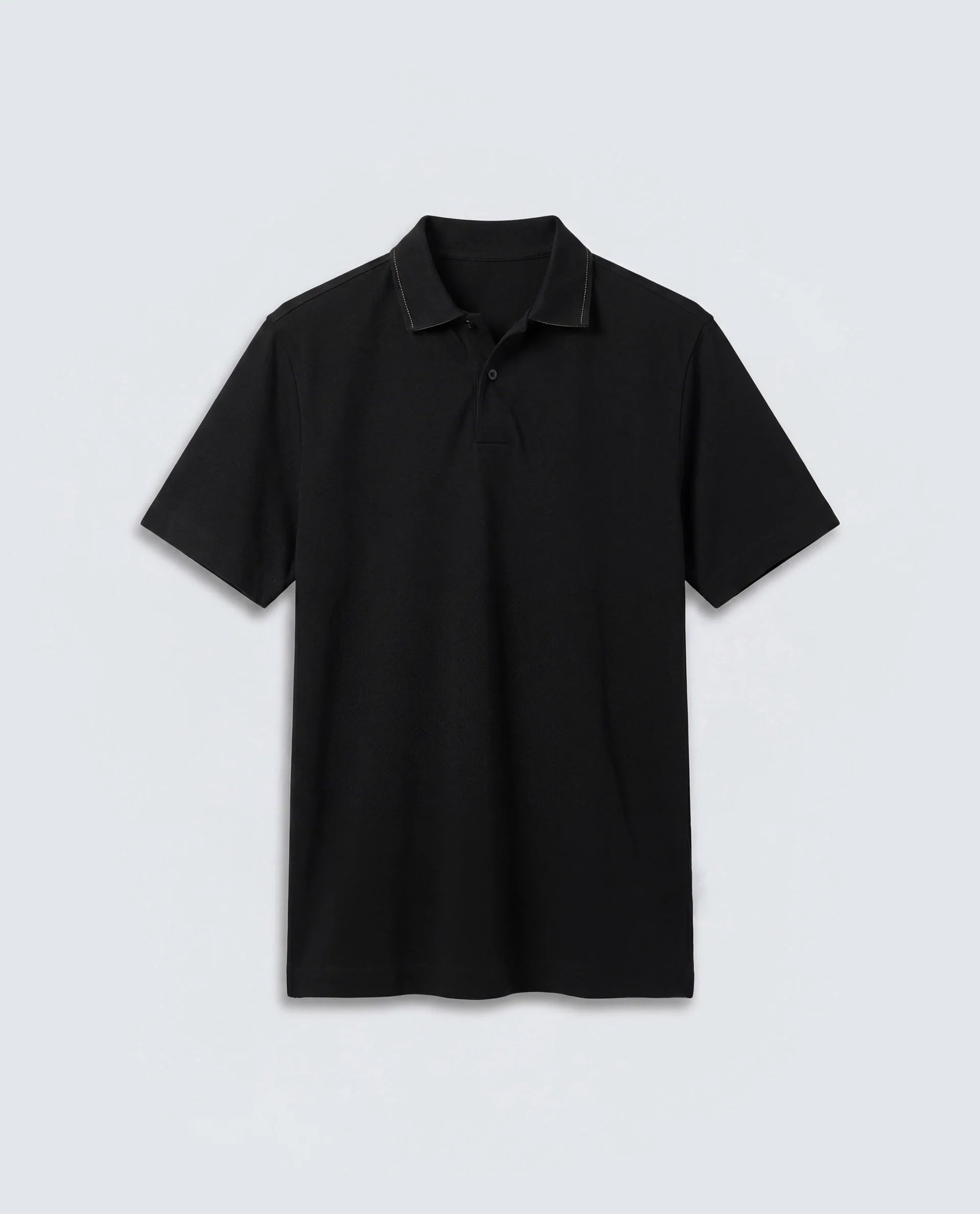 Rare Rabbit Men's Basic Rr-Corp-Tanq Black Cotton Blend Spread Collar Regular Plain Polo