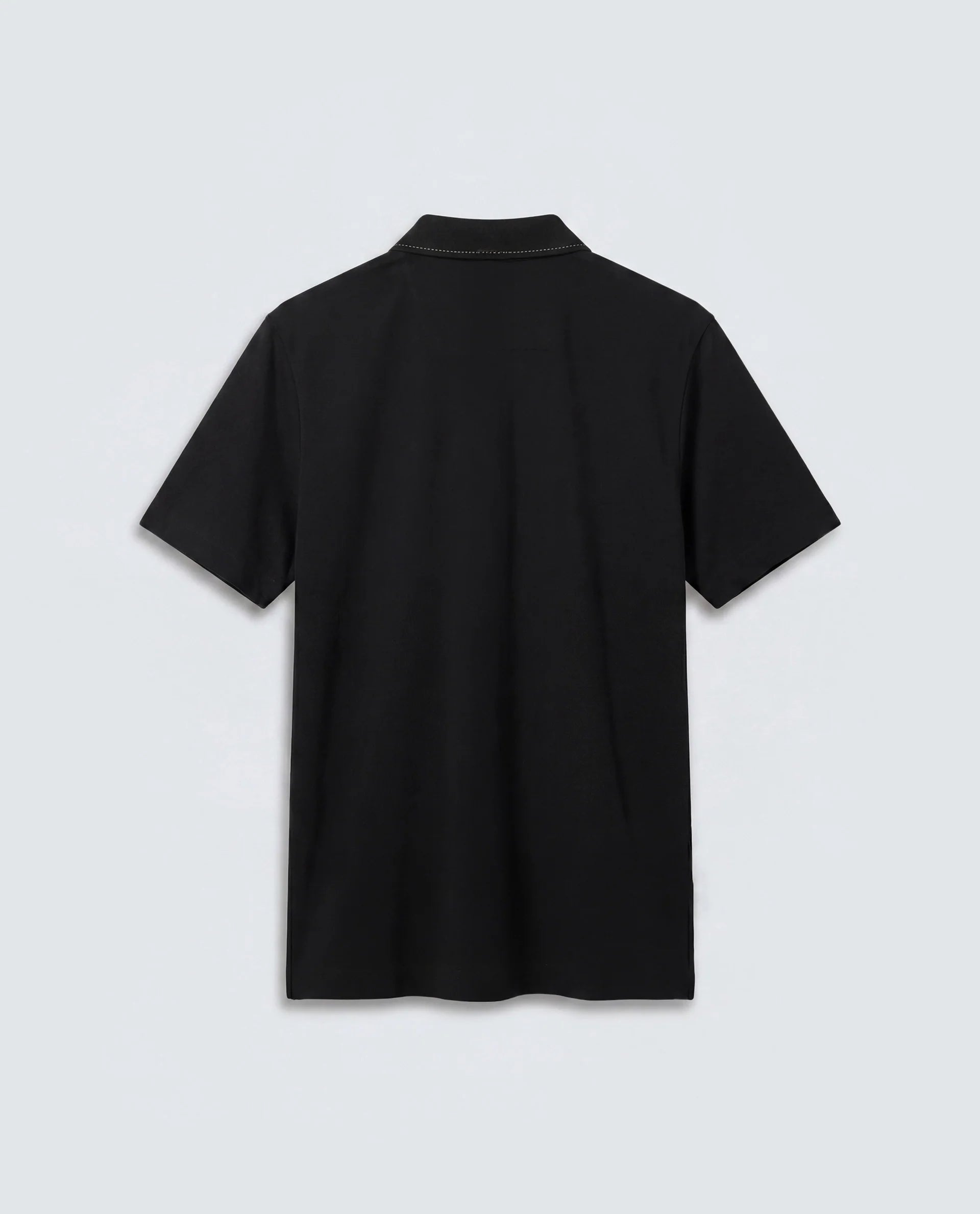 Rare Rabbit Men's Basic Rr-Corp-Tanq Black Cotton Blend Spread Collar Regular Plain Polo