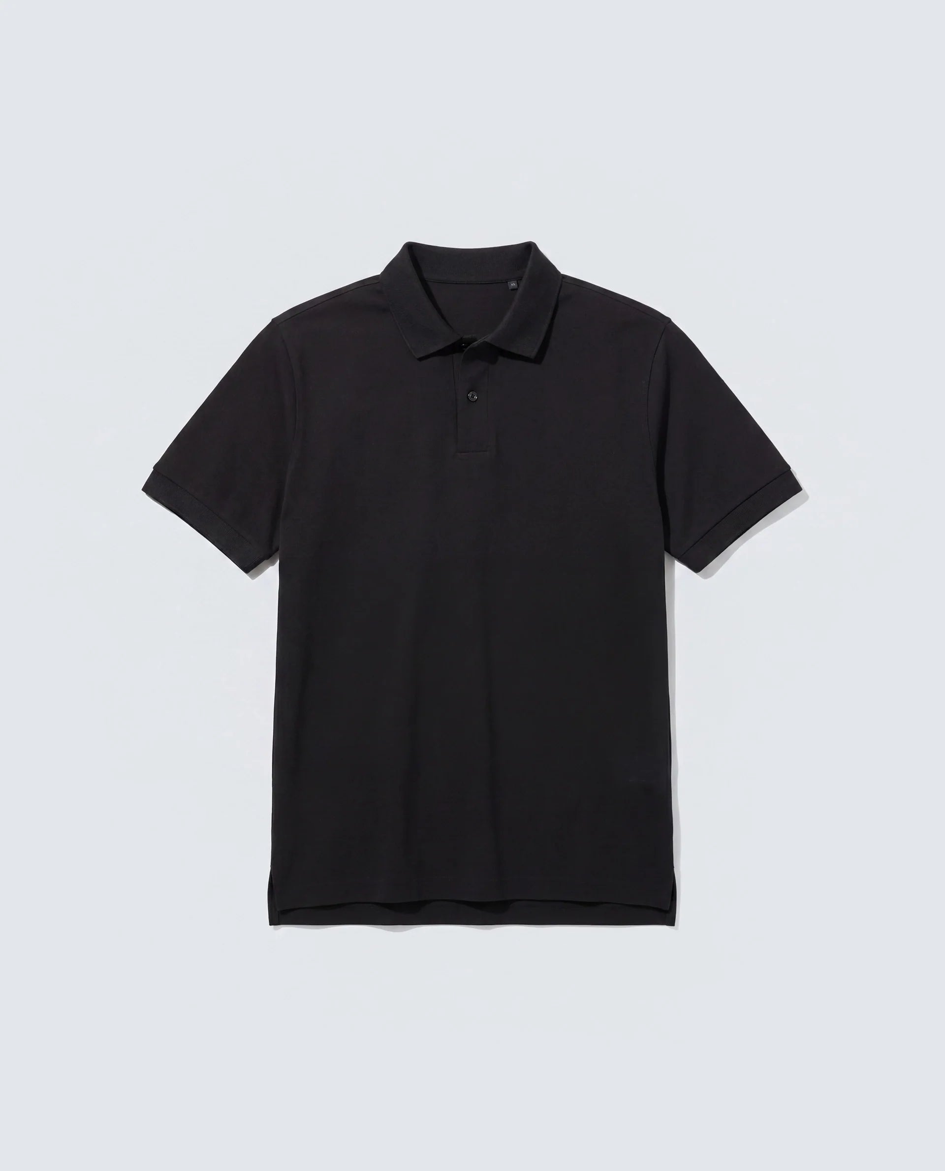 Rare Rabbit Men's Basic Rr-Corp-Tove Black Cotton Spread Collar Regular Plain Polo